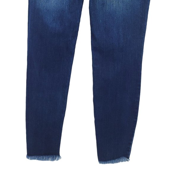 Cello Ankle Jeans Denim Women’s Size 9 Distressed Holes Fringe Hem Dark Wash - Picture 7 of 10